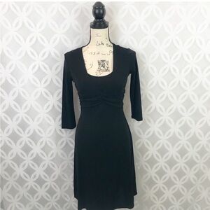 Ann Taylor LOFT 3/4 Sleeve Black Dress 4P petite